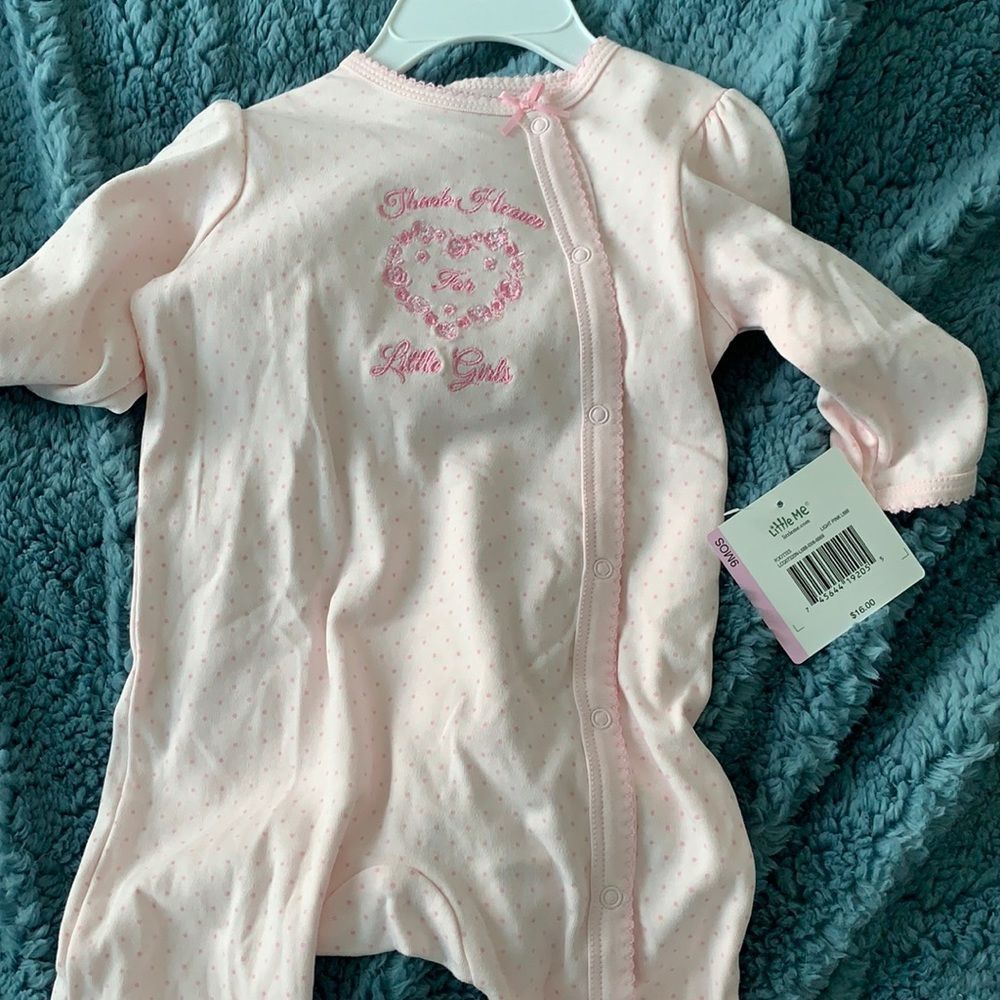 NWT Pretty, Light Pink, Polka Dot 9M Footies